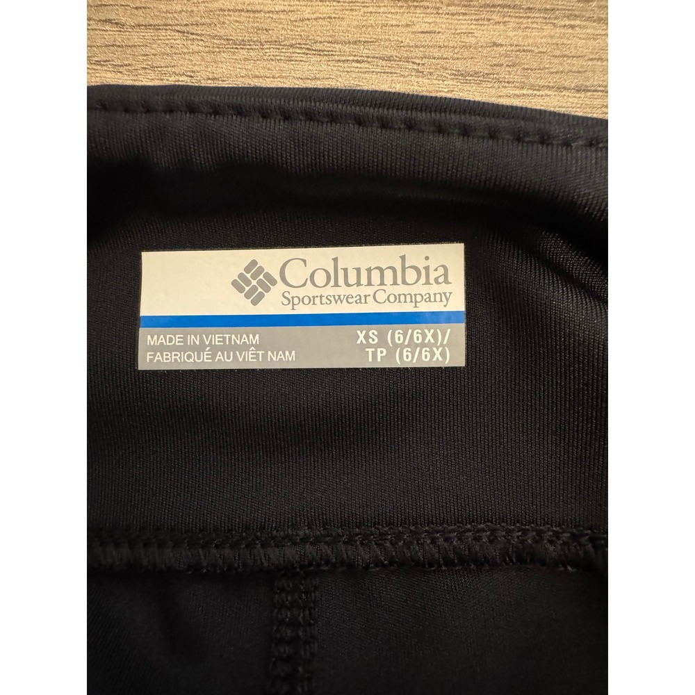 Columbia Kids Black Active Leggings Side Pockets XS 6/6X AG0067 hiking soccer - Picture 3 of 6